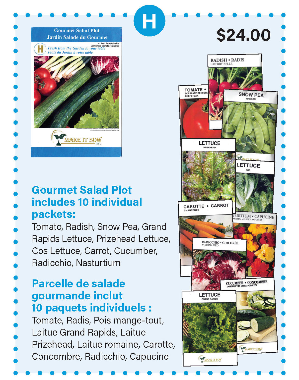 H: Parcelle de salade gastronomique