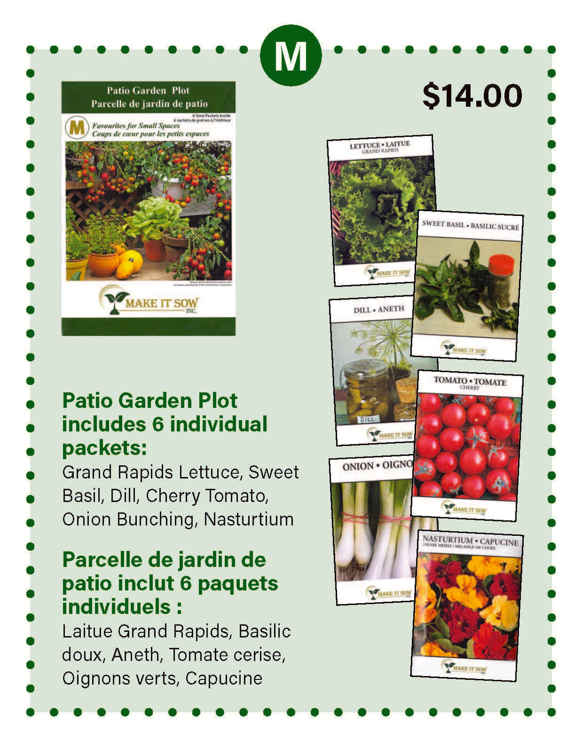 M: Parcelle de jardin sur le patio